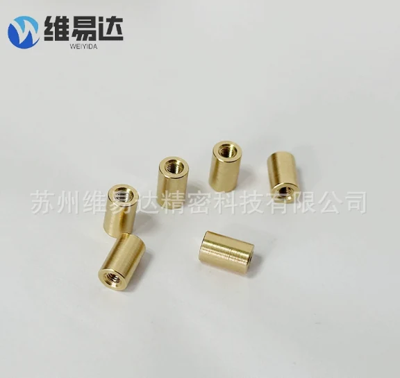 衬套 铜C3604厂家批发圆柱螺母内牙螺柱黄铜圆螺母机械五金非标件